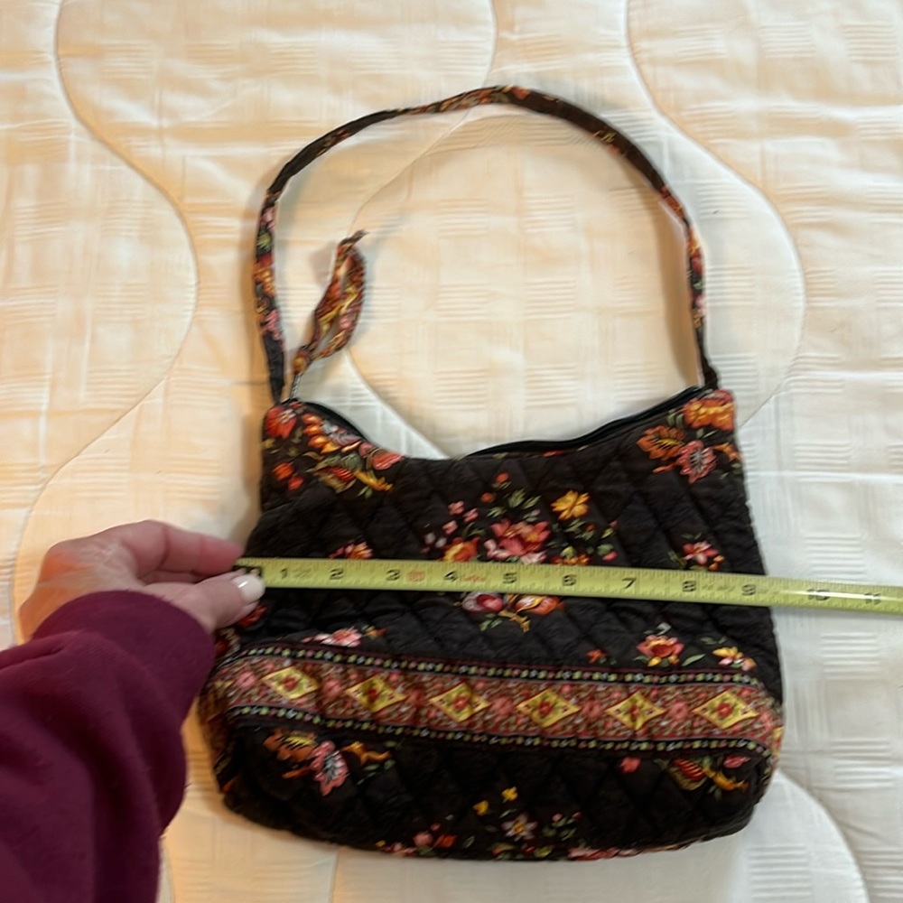 Small, chocolate, brown vera Bradley, cotton handbag
